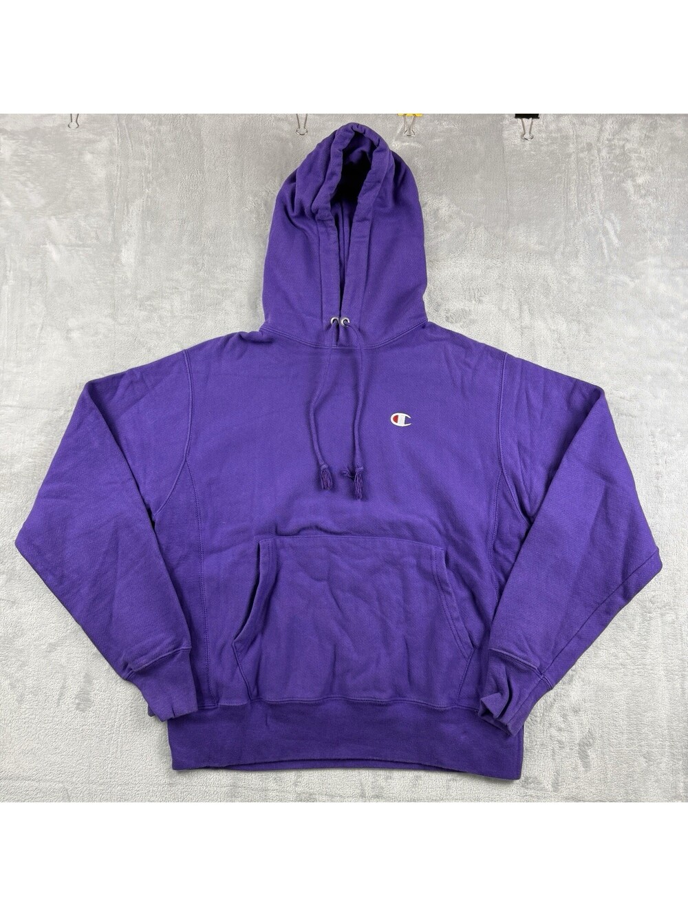 Champion Reverse Weave Men’s M Purple Pullover Hoodie Embroidered C Logo Classic